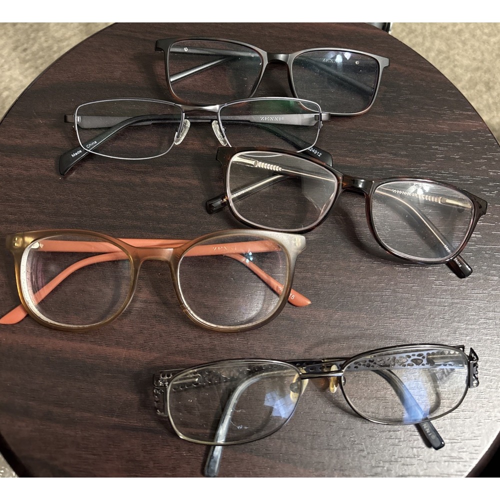 Lot Of Five Assorted Zenni Eyeglass Frames Different Styles